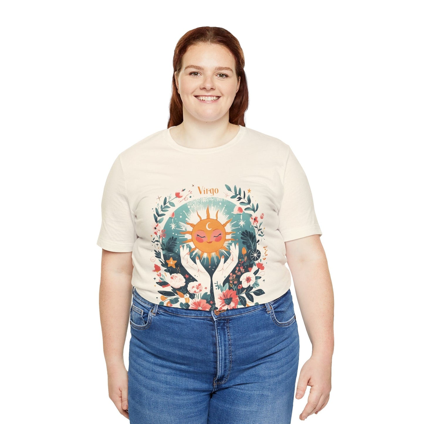 T-Shirt Sunlit Maiden Virgo TShirt: Blossoming with Detail