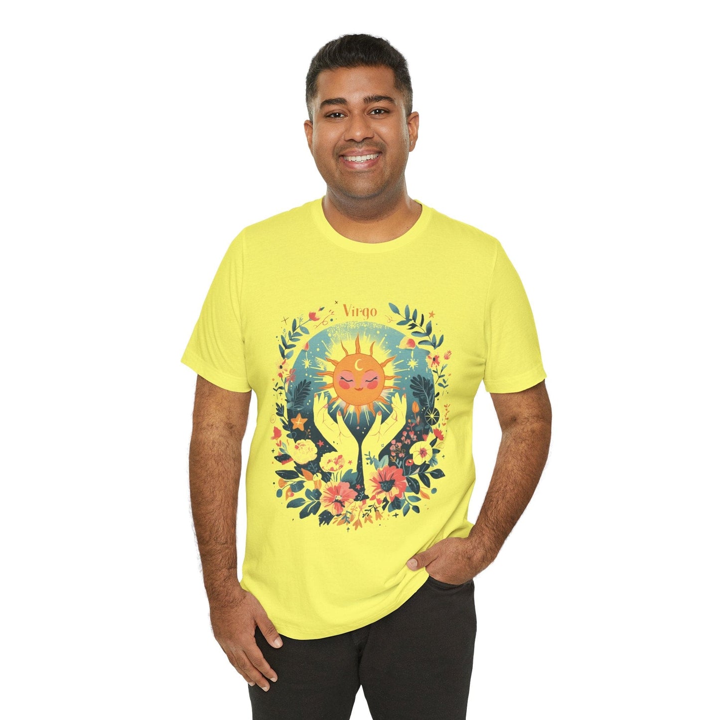 T-Shirt Sunlit Maiden Virgo TShirt: Blossoming with Detail