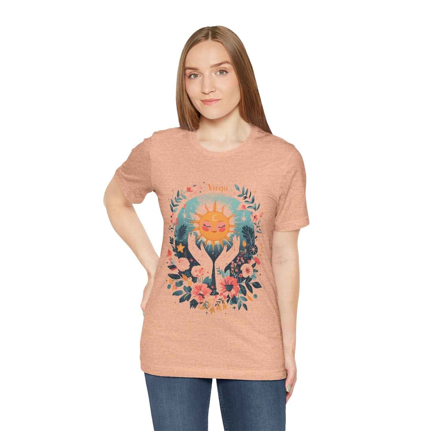 T-Shirt Sunlit Maiden Virgo TShirt: Blossoming with Detail