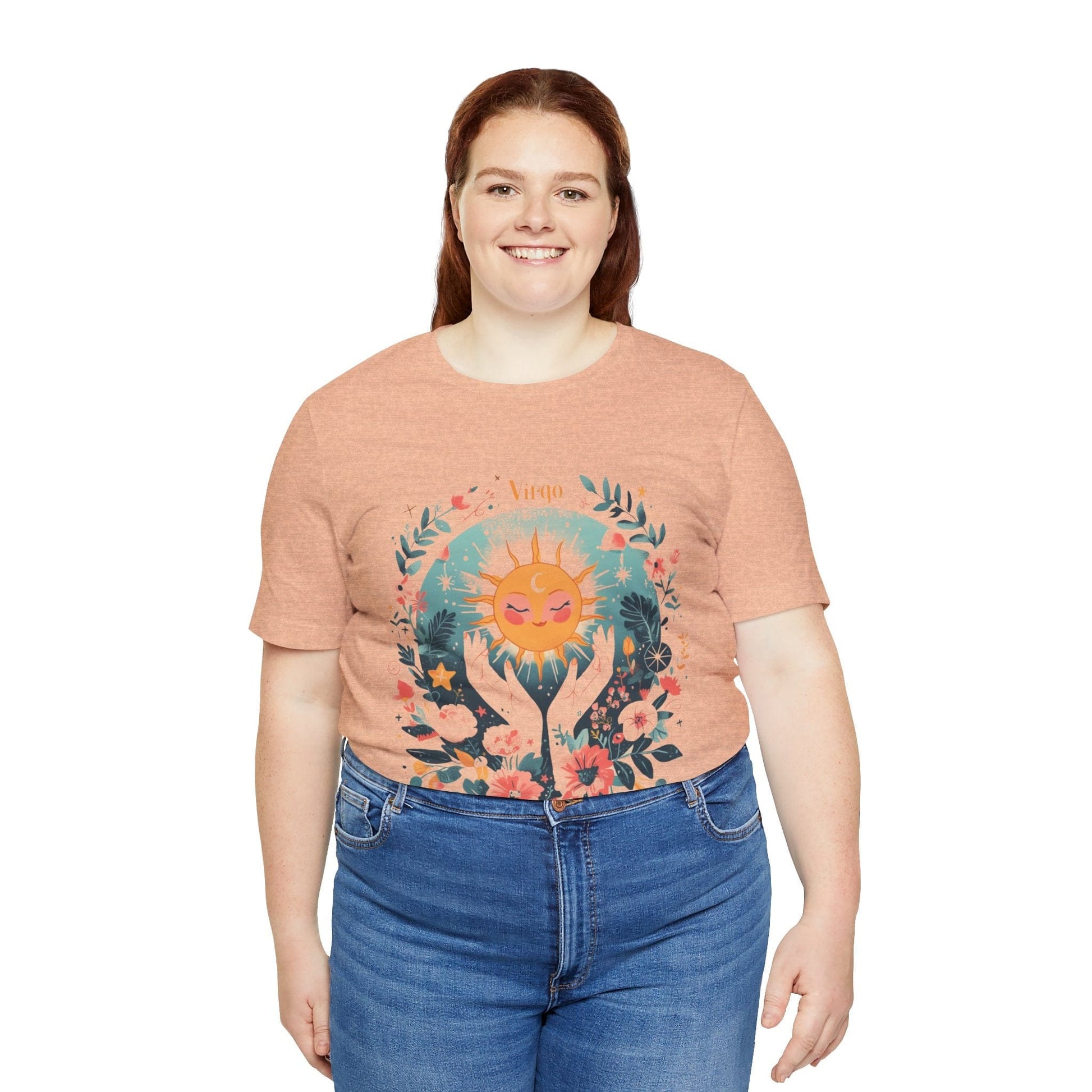 T-Shirt Sunlit Maiden Virgo TShirt: Blossoming with Detail