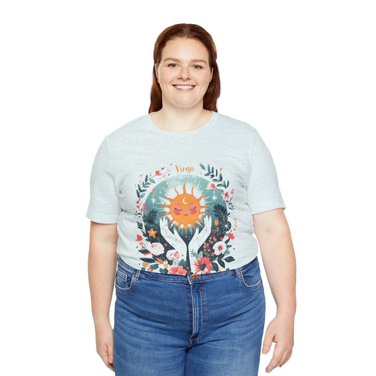 T-Shirt Sunlit Maiden Virgo TShirt: Blossoming with Detail