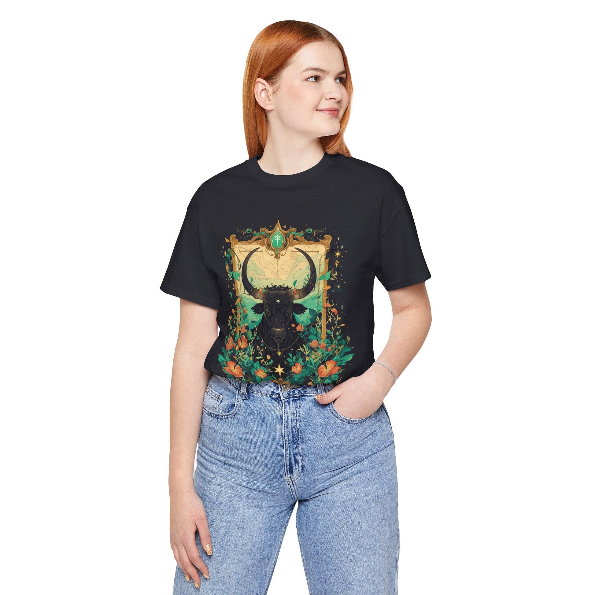 T-Shirt Taurus Blossom: Celestial Garden Astrology T-Shirt