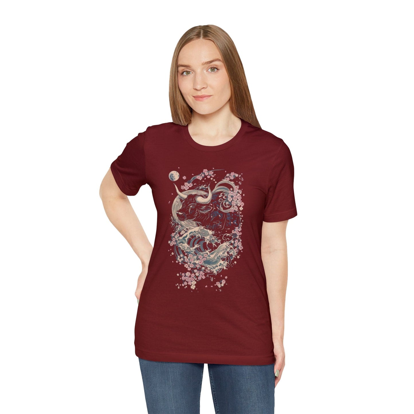 T-Shirt Taurus Floral Wave T-Shirt: Elegance in Motion