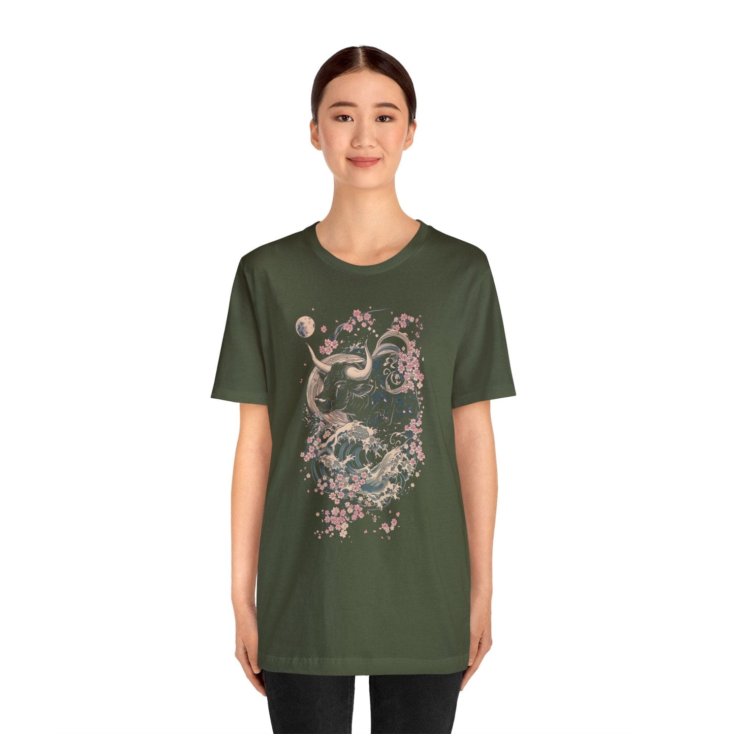 T-Shirt Taurus Floral Wave T-Shirt: Elegance in Motion