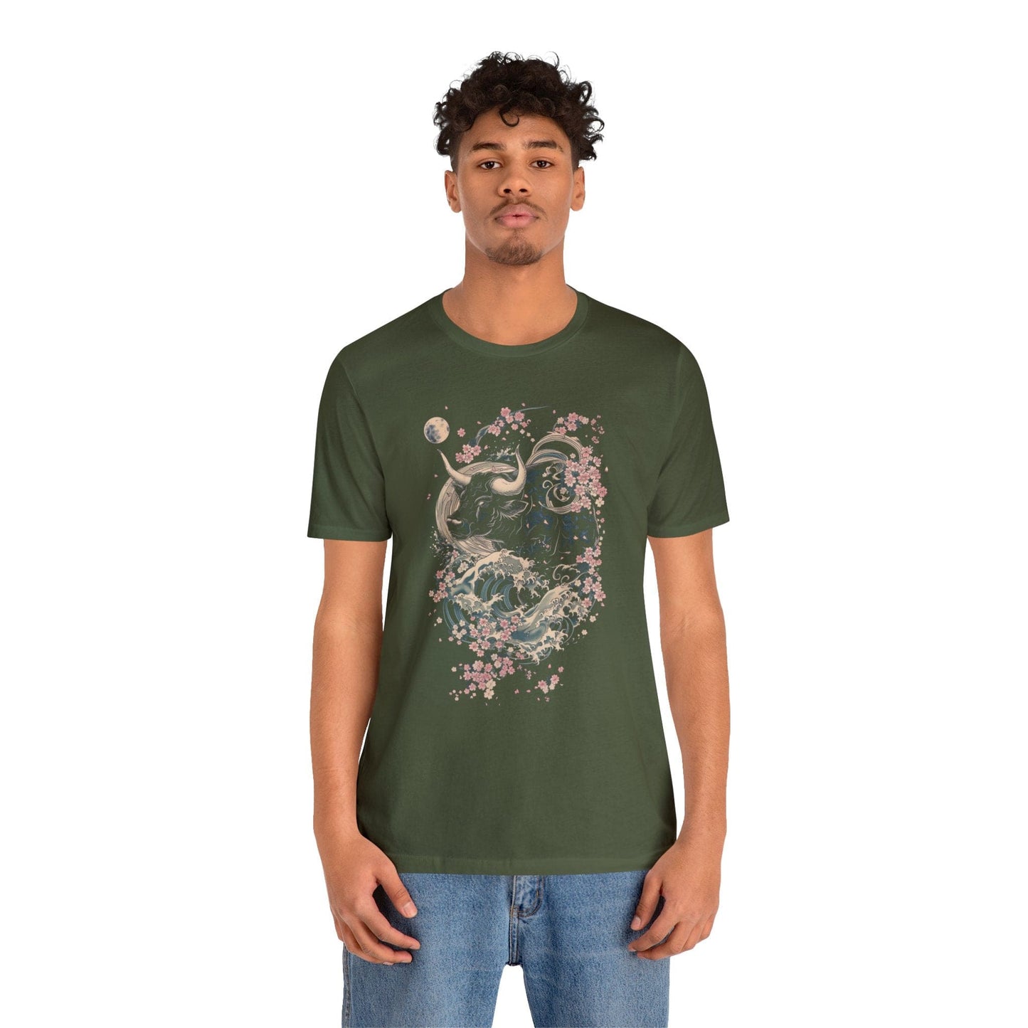 T-Shirt Taurus Floral Wave T-Shirt: Elegance in Motion