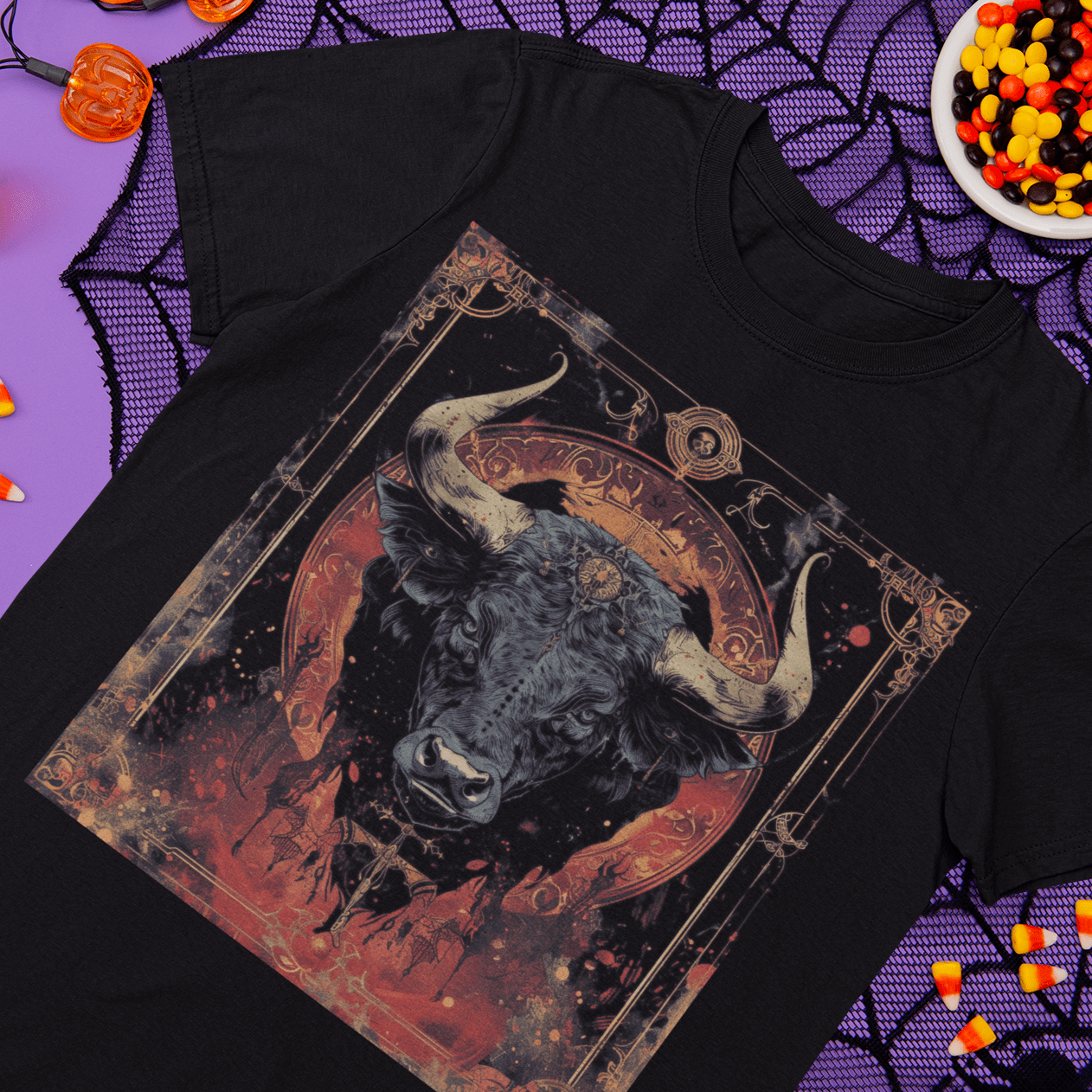 T-Shirt Taurus Gothic Tarot T-Shirt - Halloween Limited Edition