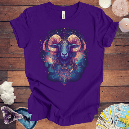 T-Shirt Team Purple / S Aries Cosmic Visionary Tarot Card T-Shirt