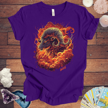 T-Shirt Team Purple / S Aries Inferno Charge Tarot Card T-Shirt