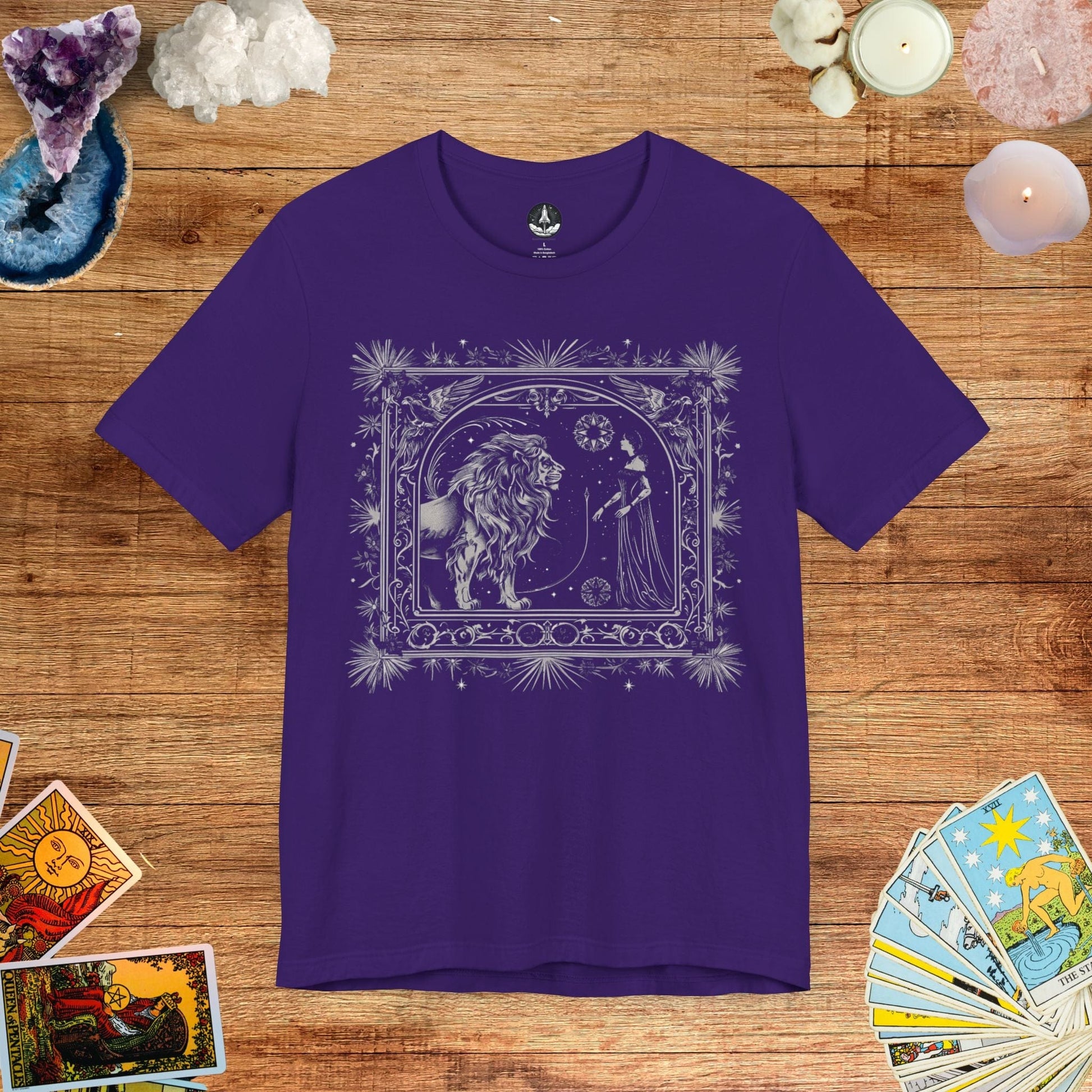 T-Shirt Team Purple / S Celestial King Leo Tarot Card T-Shirt