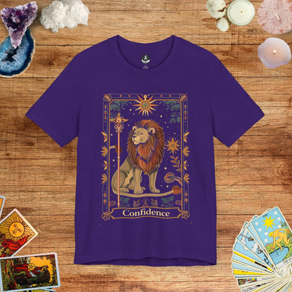 T-Shirt Team Purple / S Majestic Confidence Leo Tarot Card T-Shirt