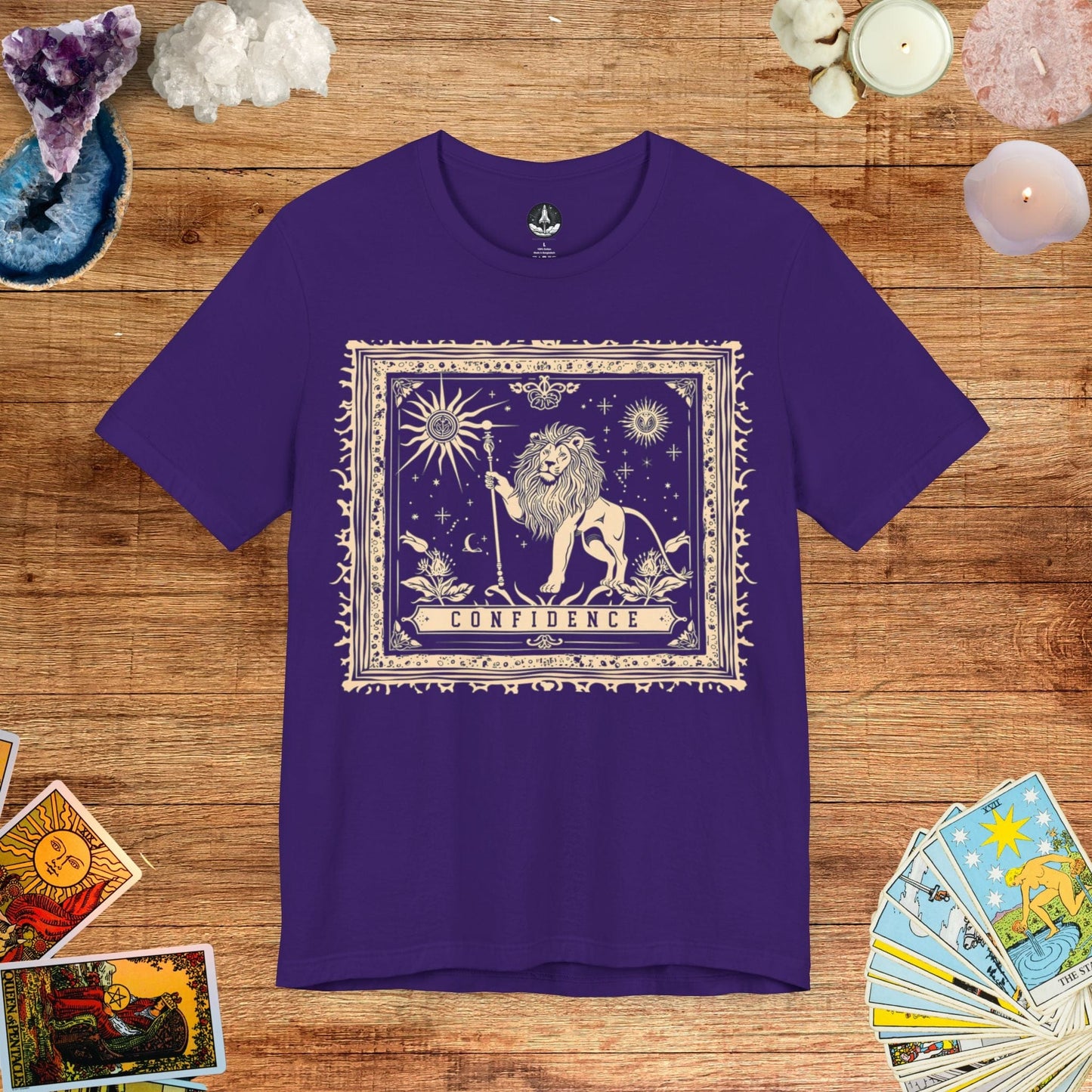 T-Shirt Team Purple / S Royal Confidence Leo Tarot Card T-Shirt