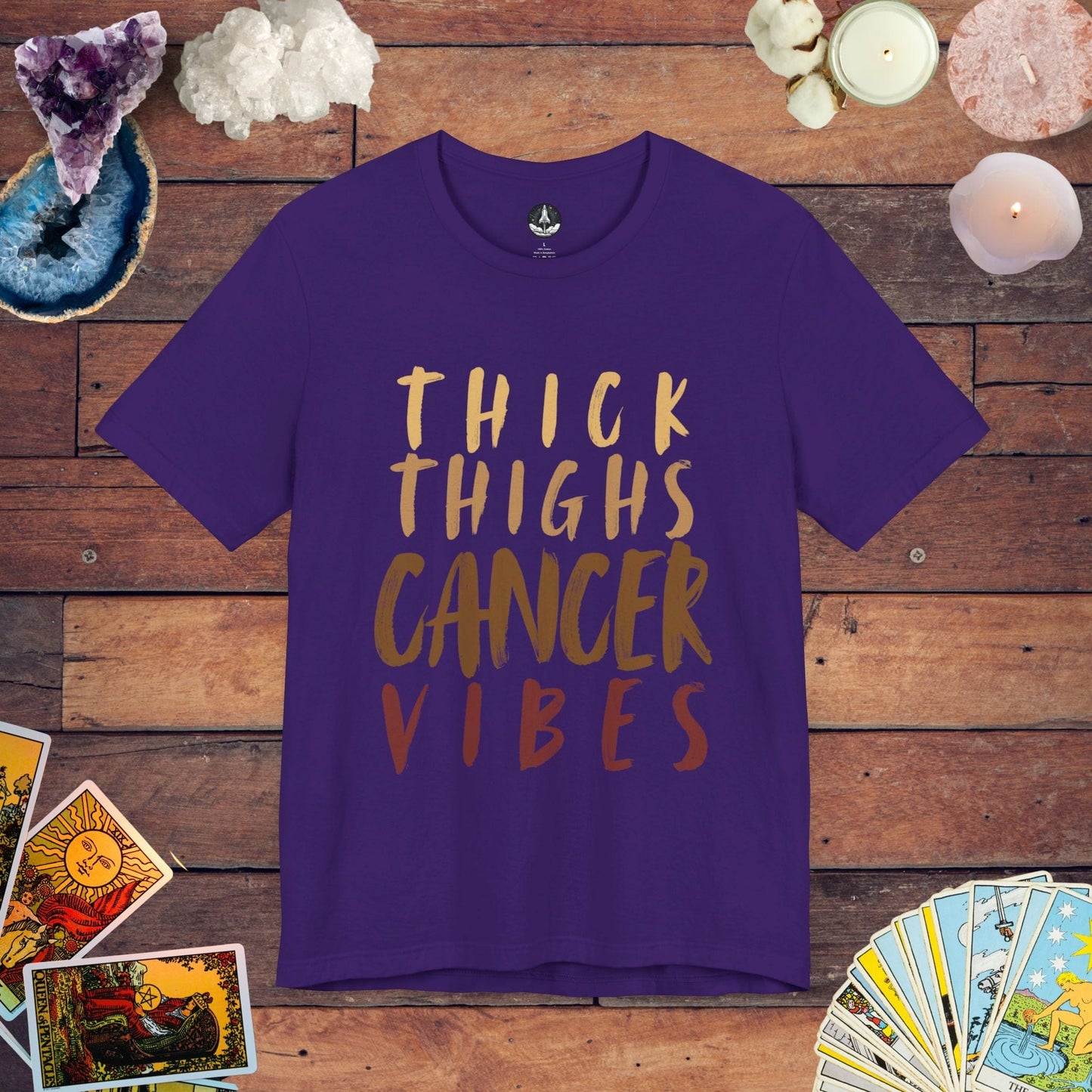 T-Shirt Team Purple / S Thick Thighs Cancer Vibes - Zodiac Empowerment T-Shirt