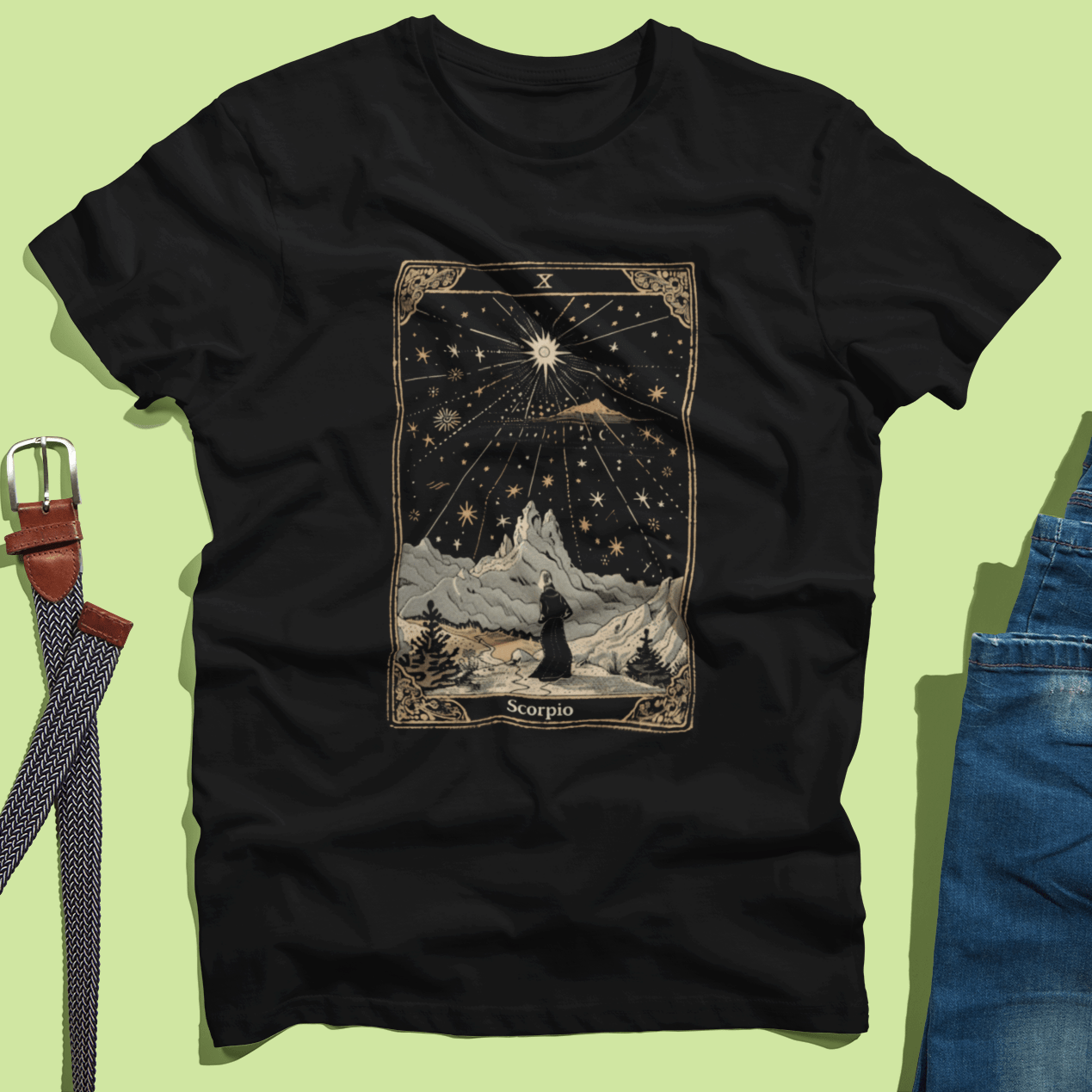 T-Shirt The Ambitious Visionary: Scorpio Tarot Card T-Shirt