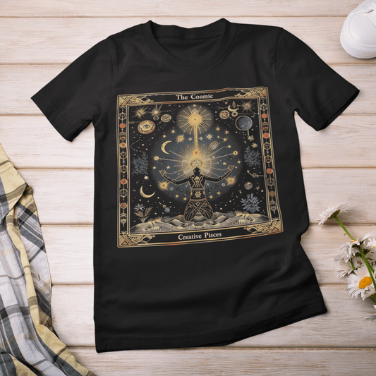 T-Shirt The Cosmic Creative: Pisces Tarot Card T-Shirt