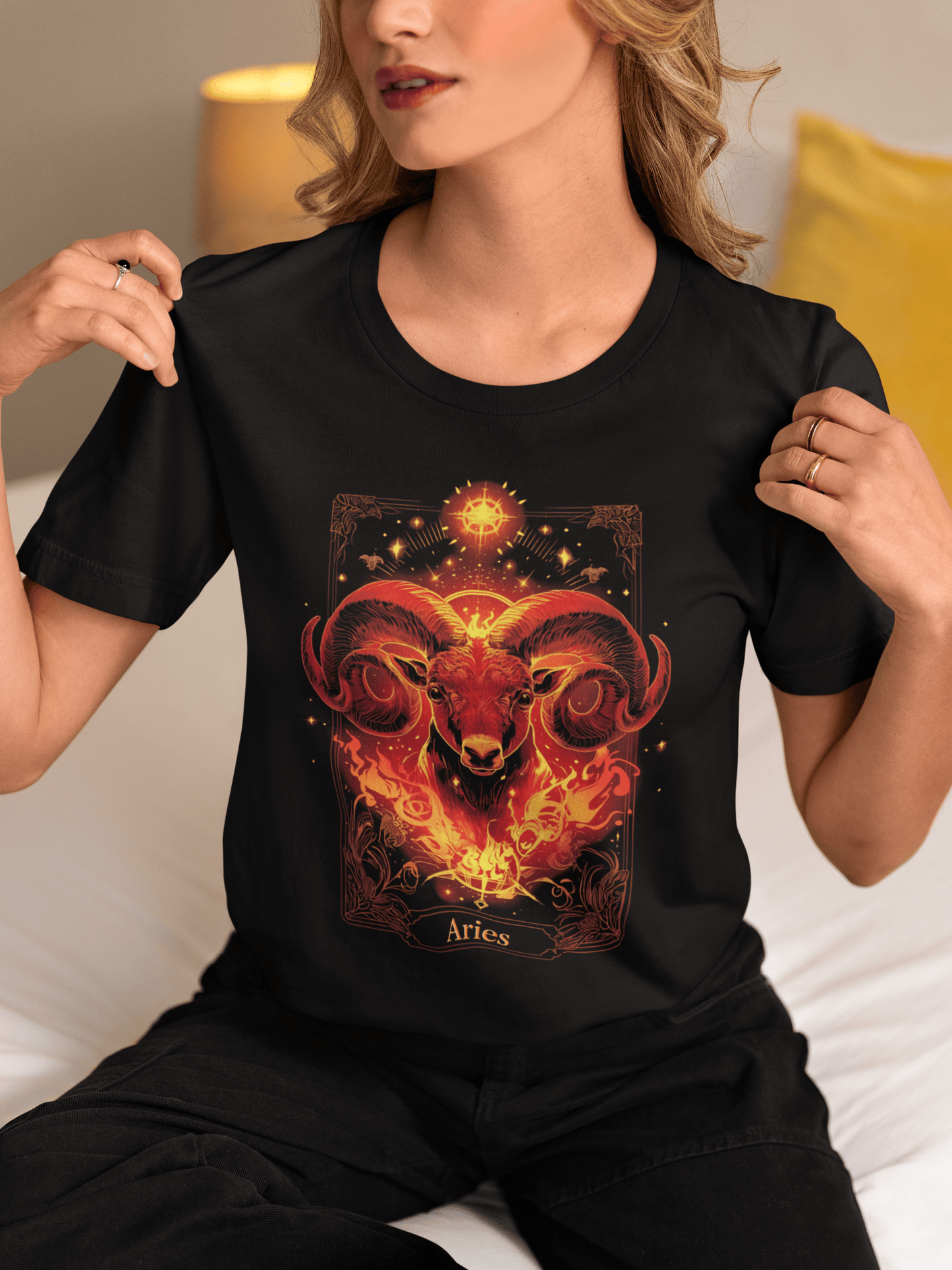 T-Shirt The Fiery Ram: Aries Tarot Card T-Shirt