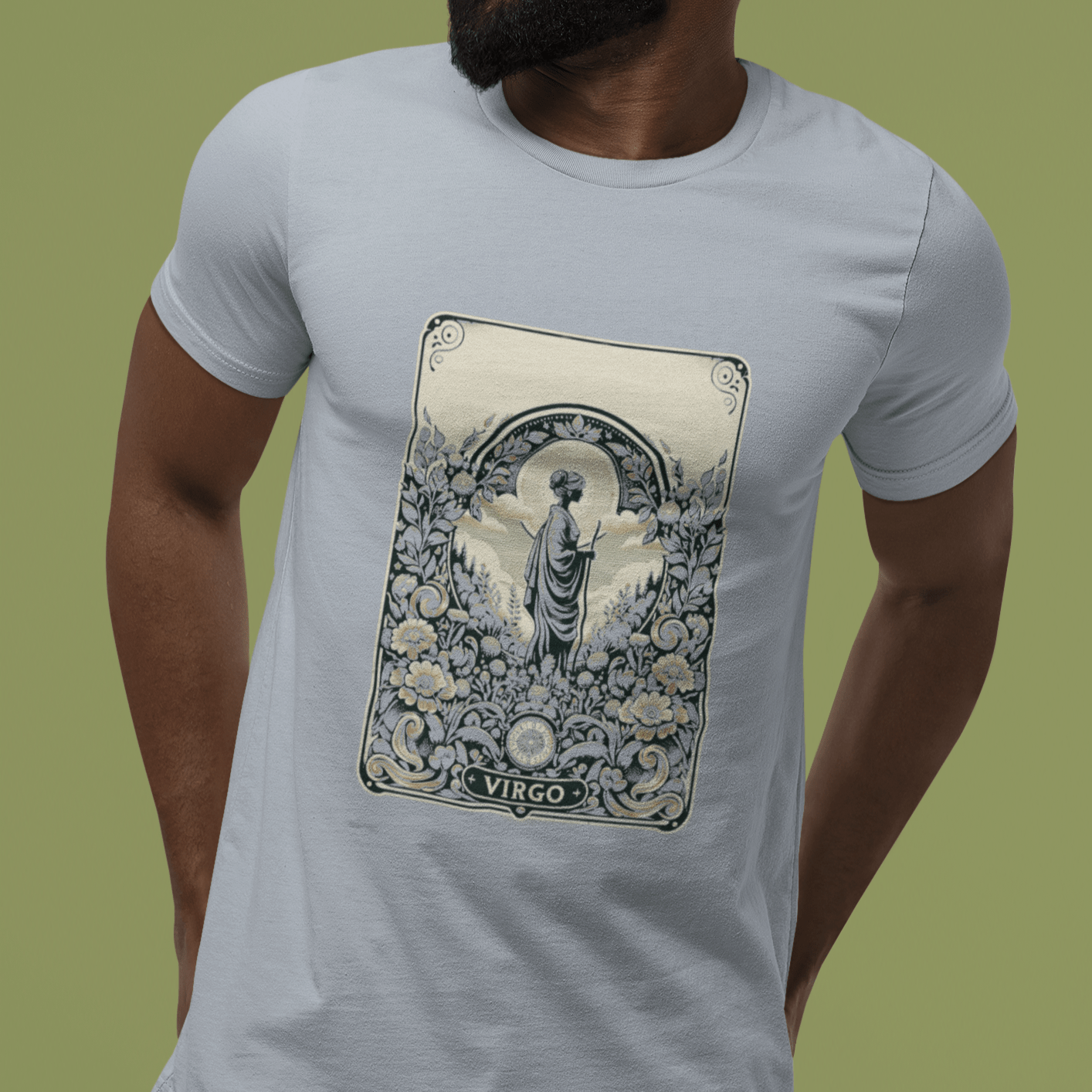 T-Shirt The Hermit's Garden: Virgo Tarot Card T-Shirt