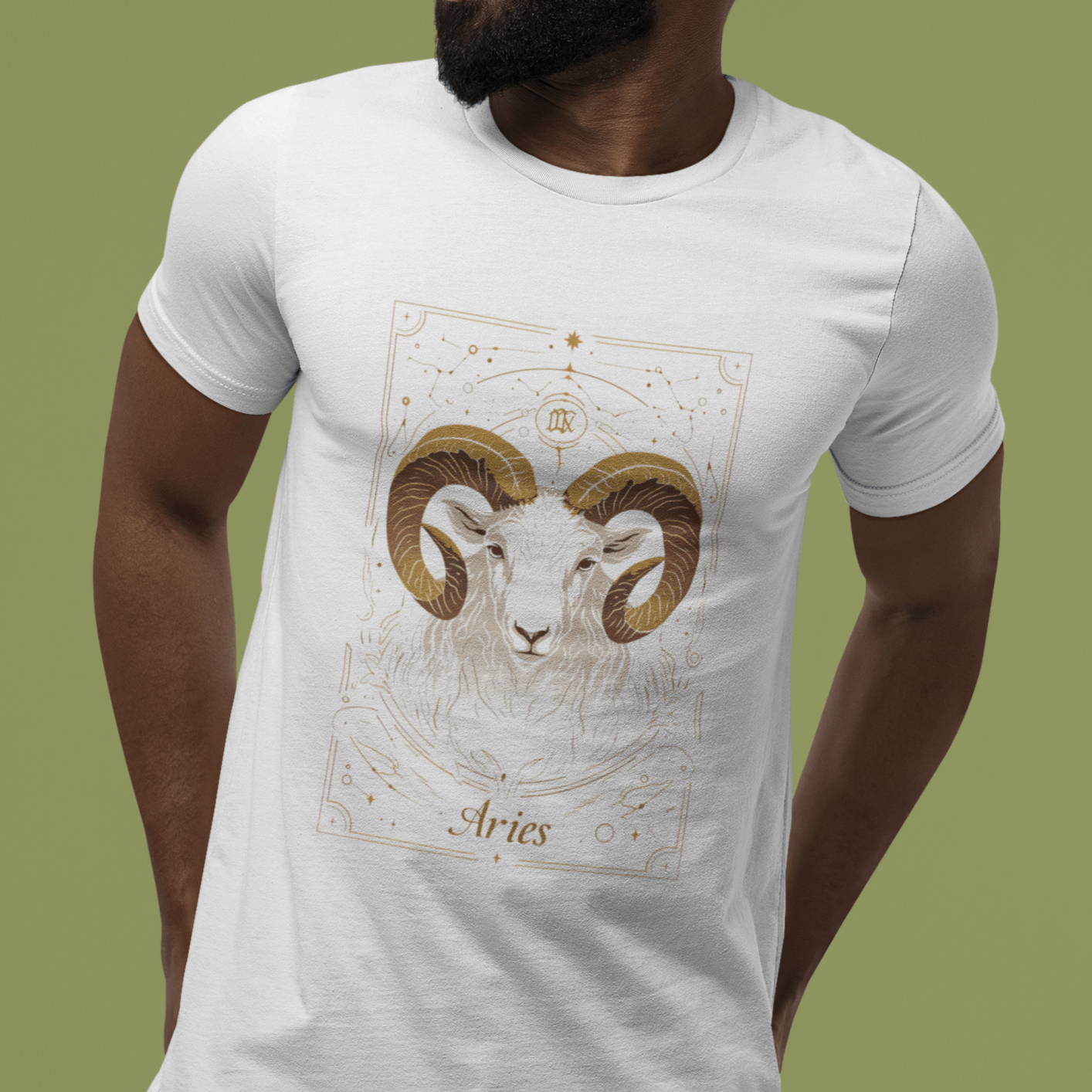 T-Shirt The Minimalist Ram: Aries Tarot Card T-Shirt