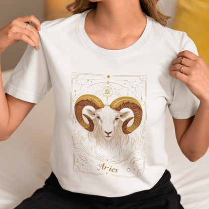 T-Shirt The Minimalist Ram: Aries Tarot Card T-Shirt