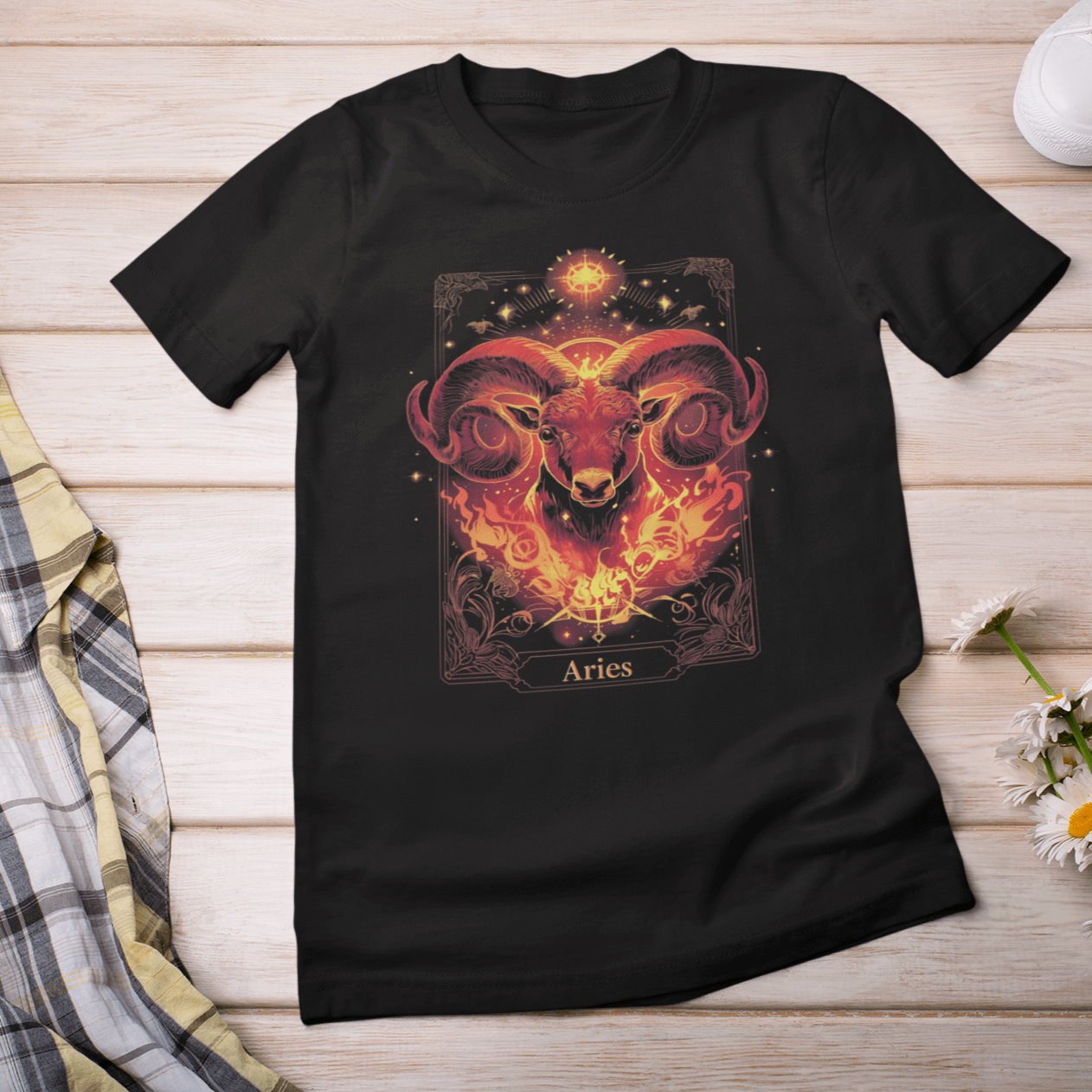 T-Shirt The Ram: Aries Tarot Card T-Shirt