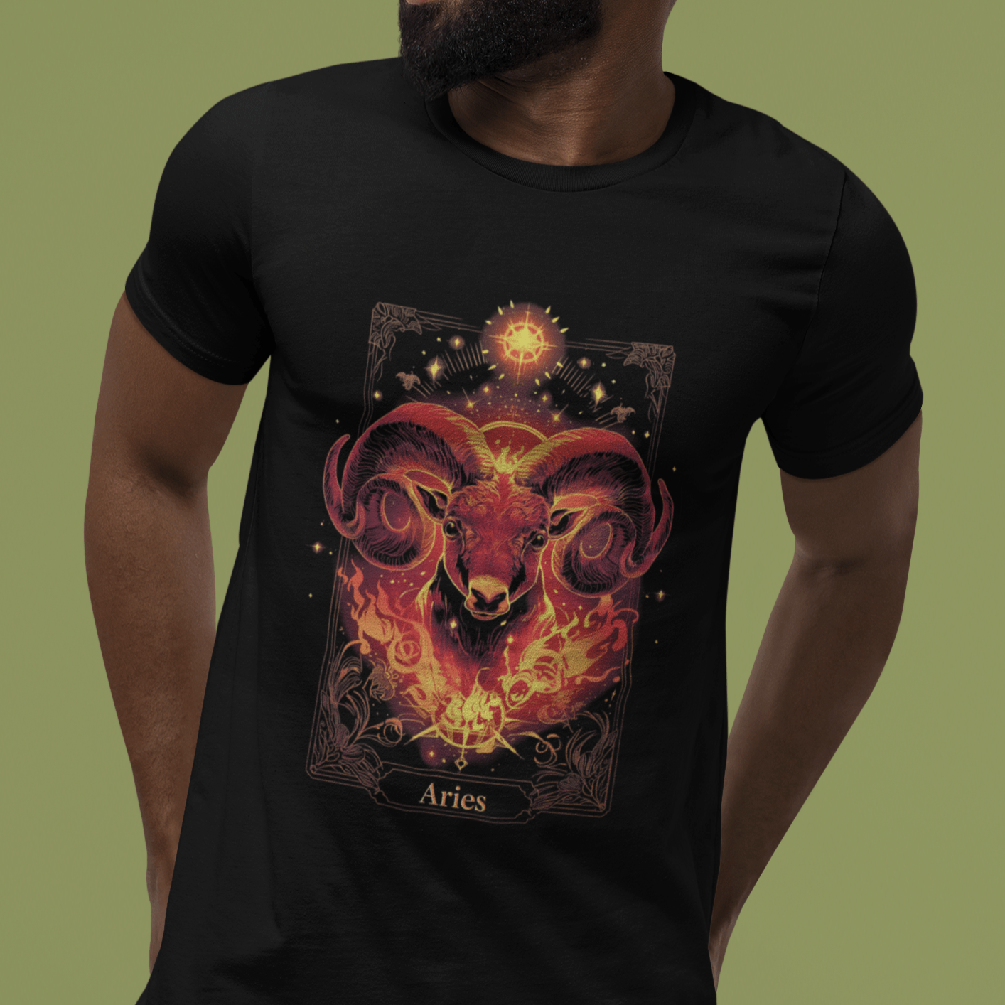 T-Shirt The Ram: Aries Tarot Card T-Shirt