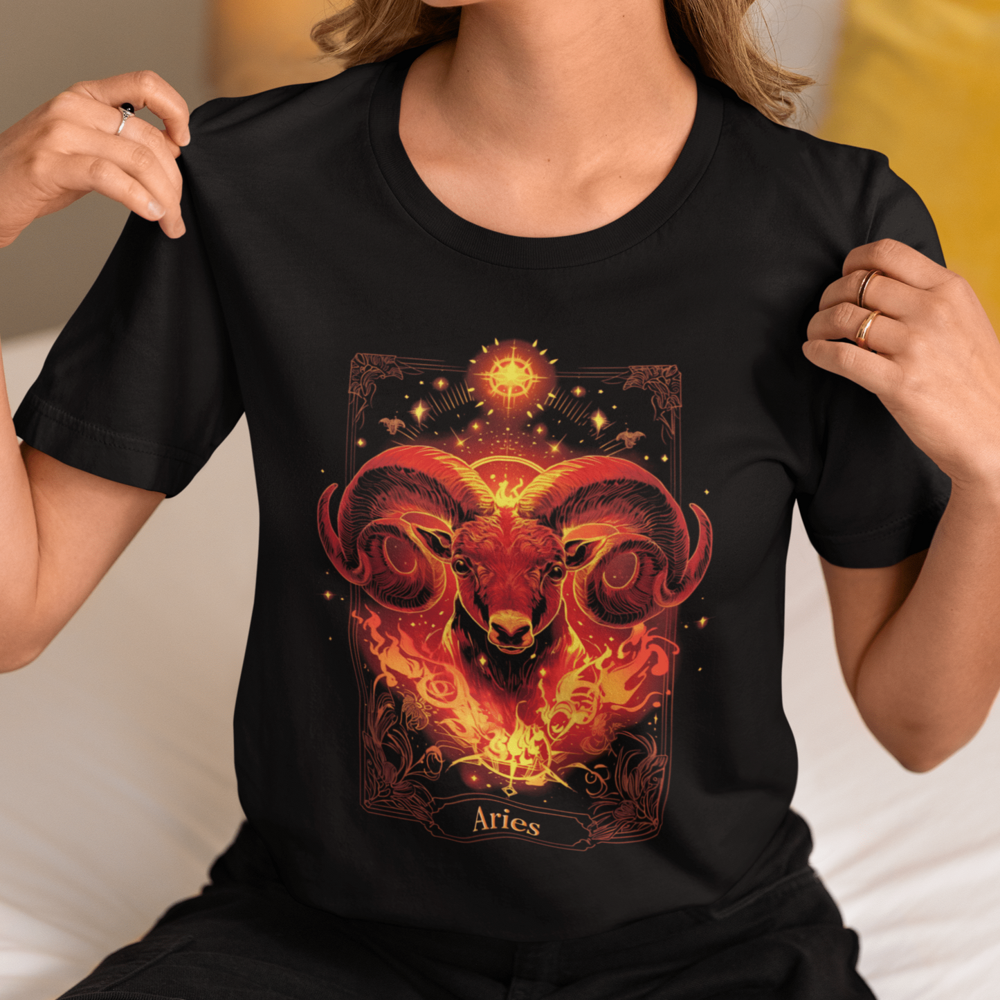 T-Shirt The Ram: Aries Tarot Card T-Shirt