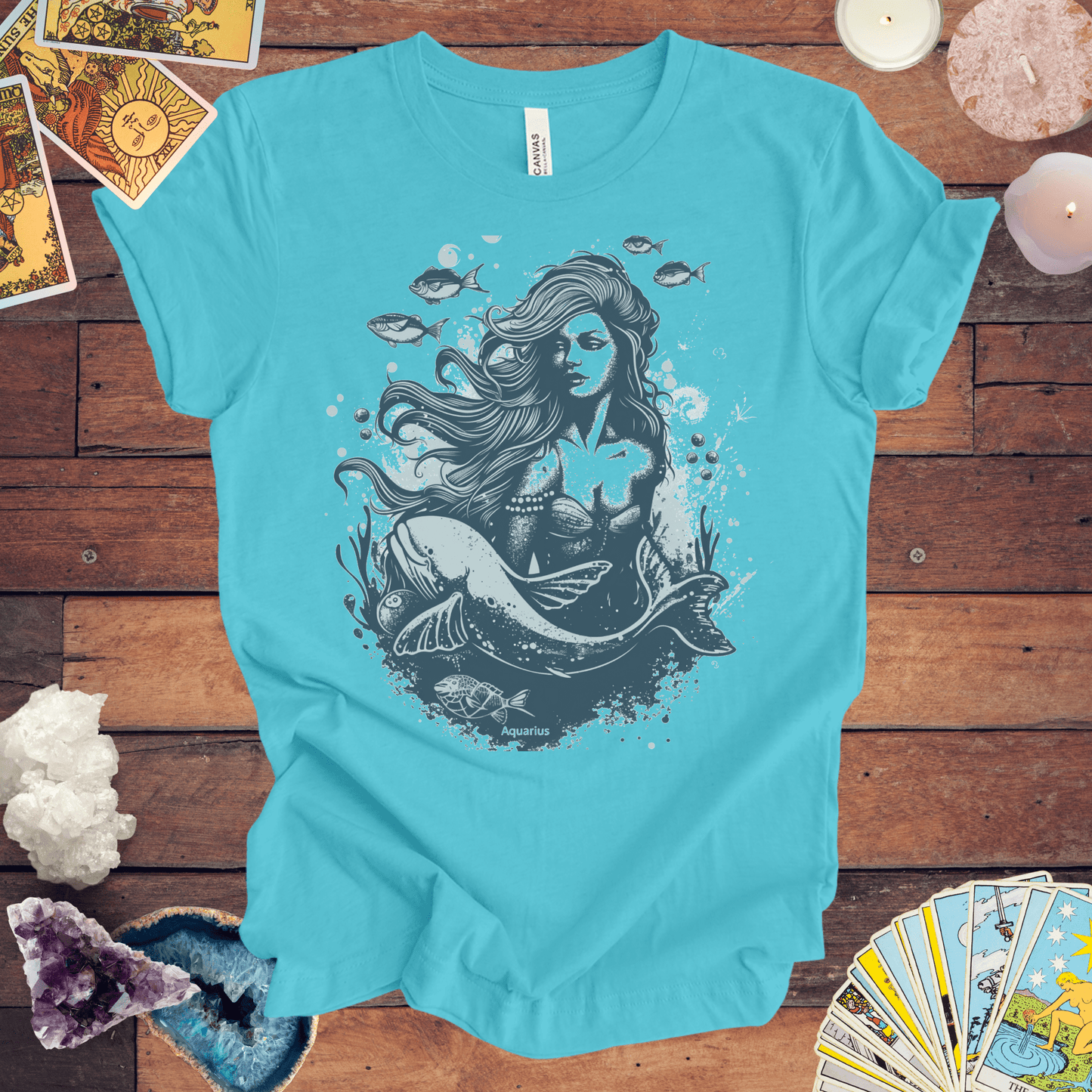 T-Shirt Turquoise / S Aquarius Siren T-Shirt: Enchanting Depths for the Visionary Spirit