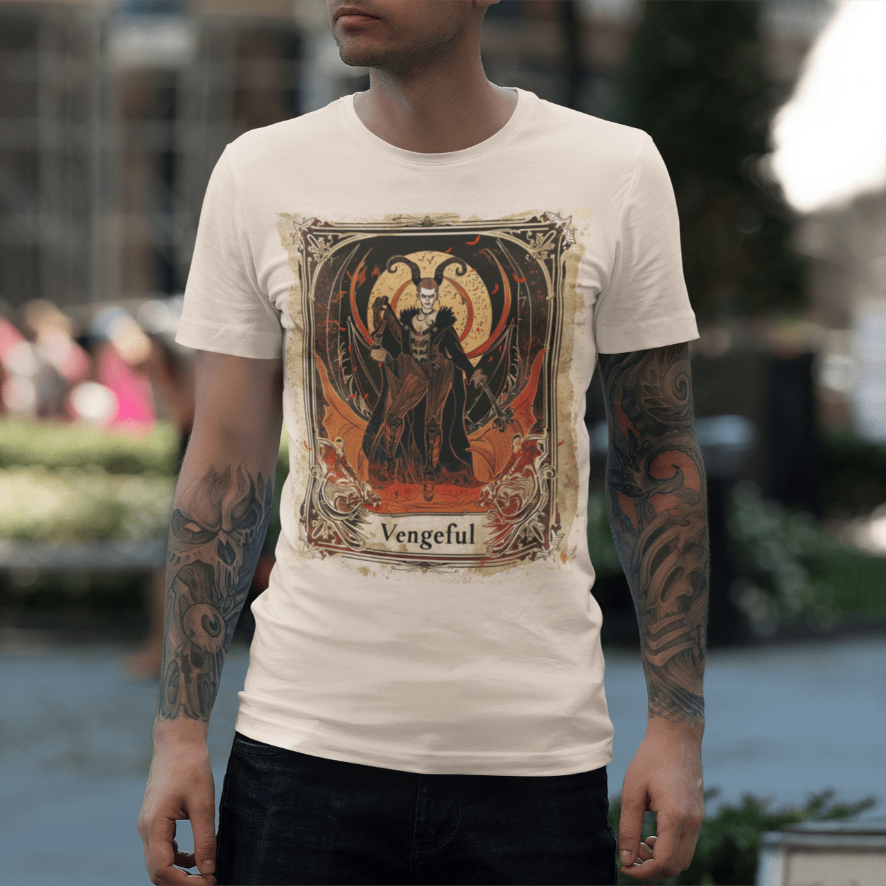 T-Shirt Vengeful Aries - Gothic Tarot Card T-Shirt - Halloween Limited Edition