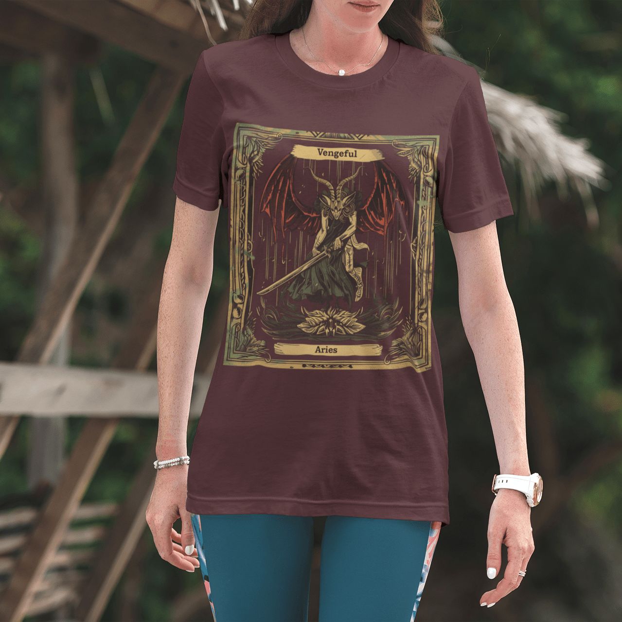 T-Shirt Vengeful Aries Tarot Card T-Shirt - Halloween Limited Edition