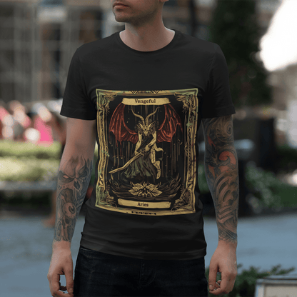 T-Shirt Vengeful Aries Tarot Card T-Shirt - Halloween Limited Edition