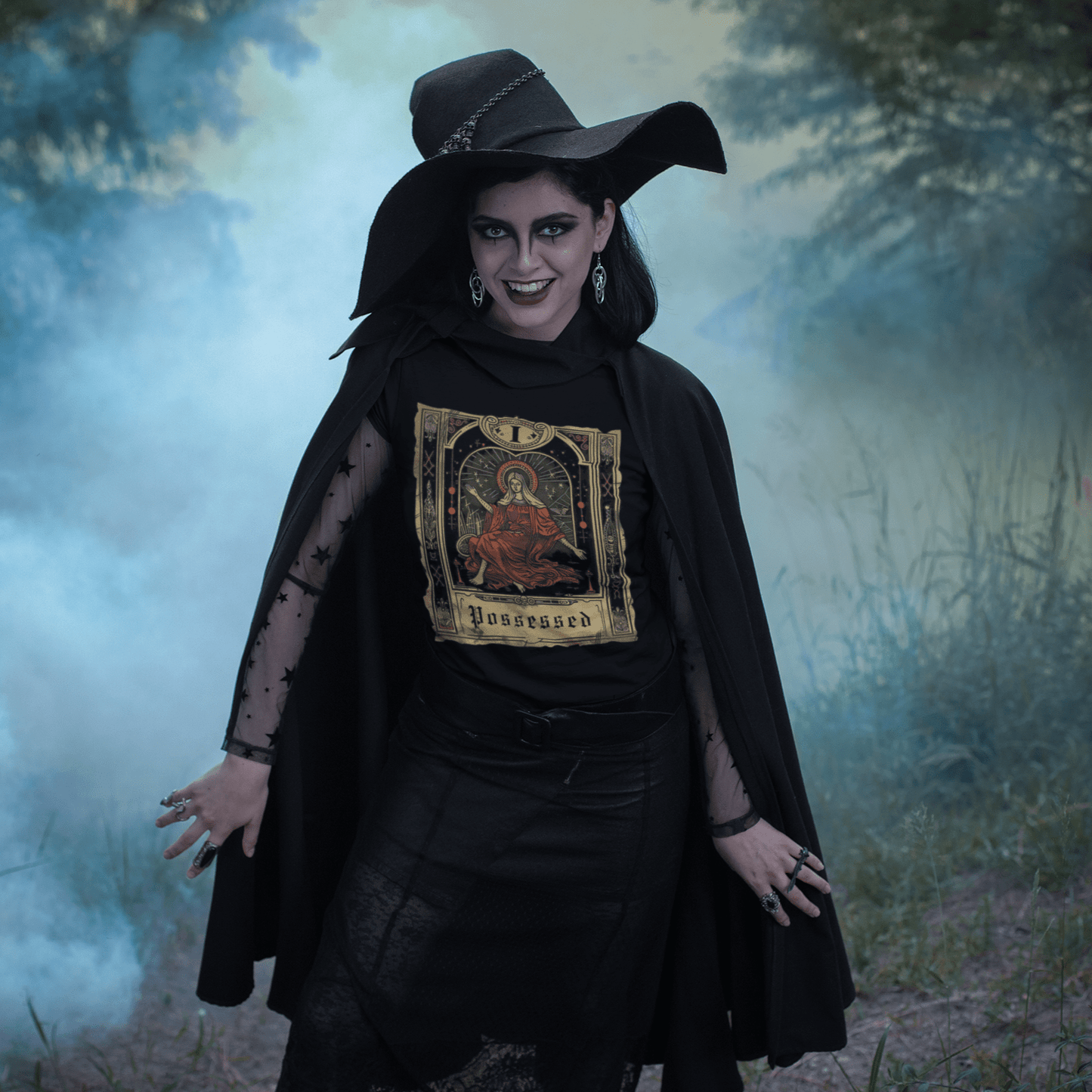 T-Shirt Vintage Possessed Tarot Card T-Shirt - Halloween Limited Edition