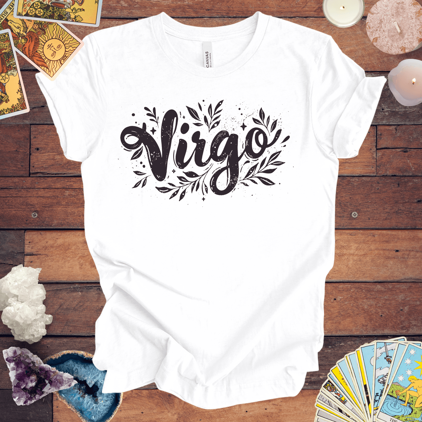 T-Shirt White / S Ink Splattered Virtue Virgo TShirt: Artistic Precision