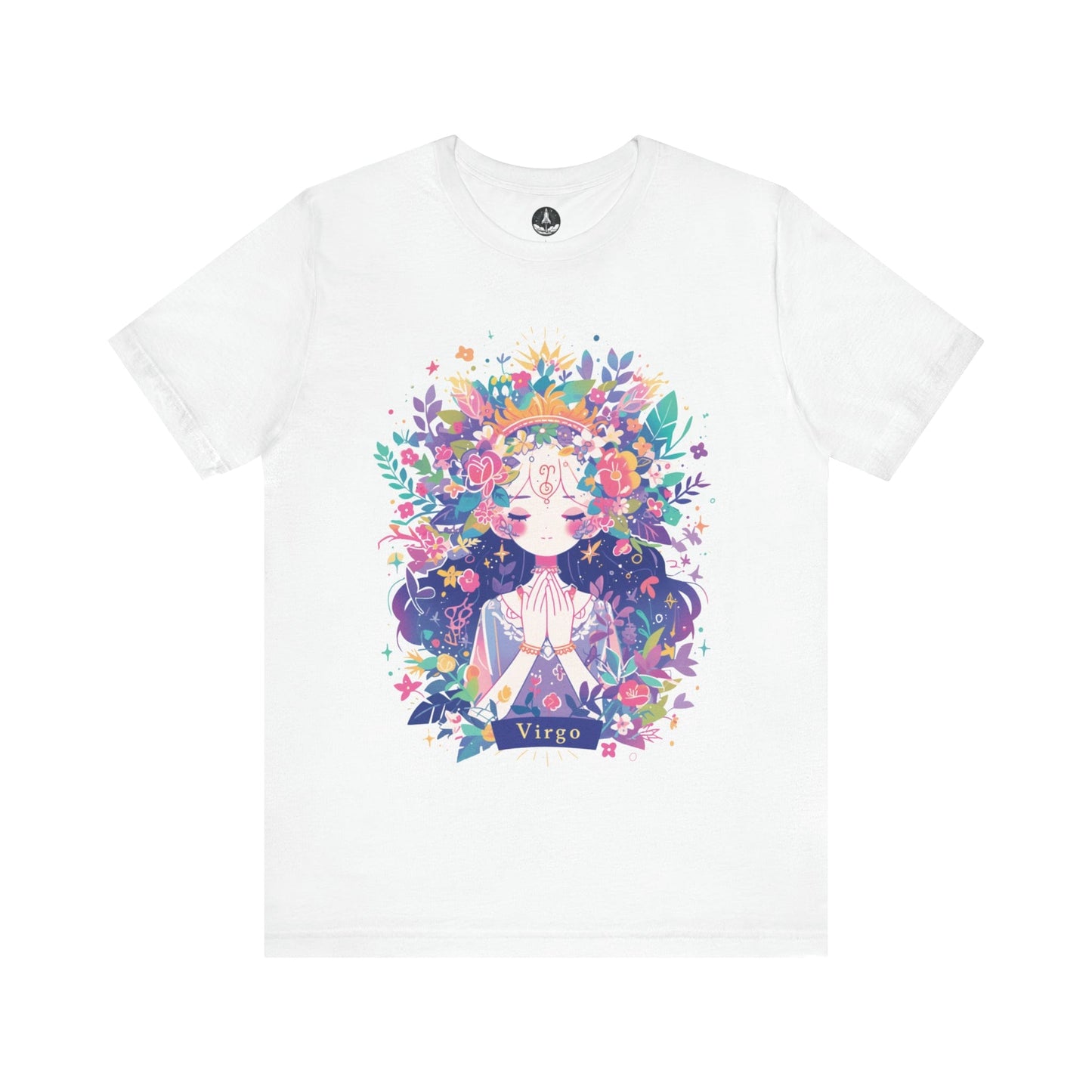 T-Shirt White / S Neon Blossom Virgo TShirt: Luminous Purity
