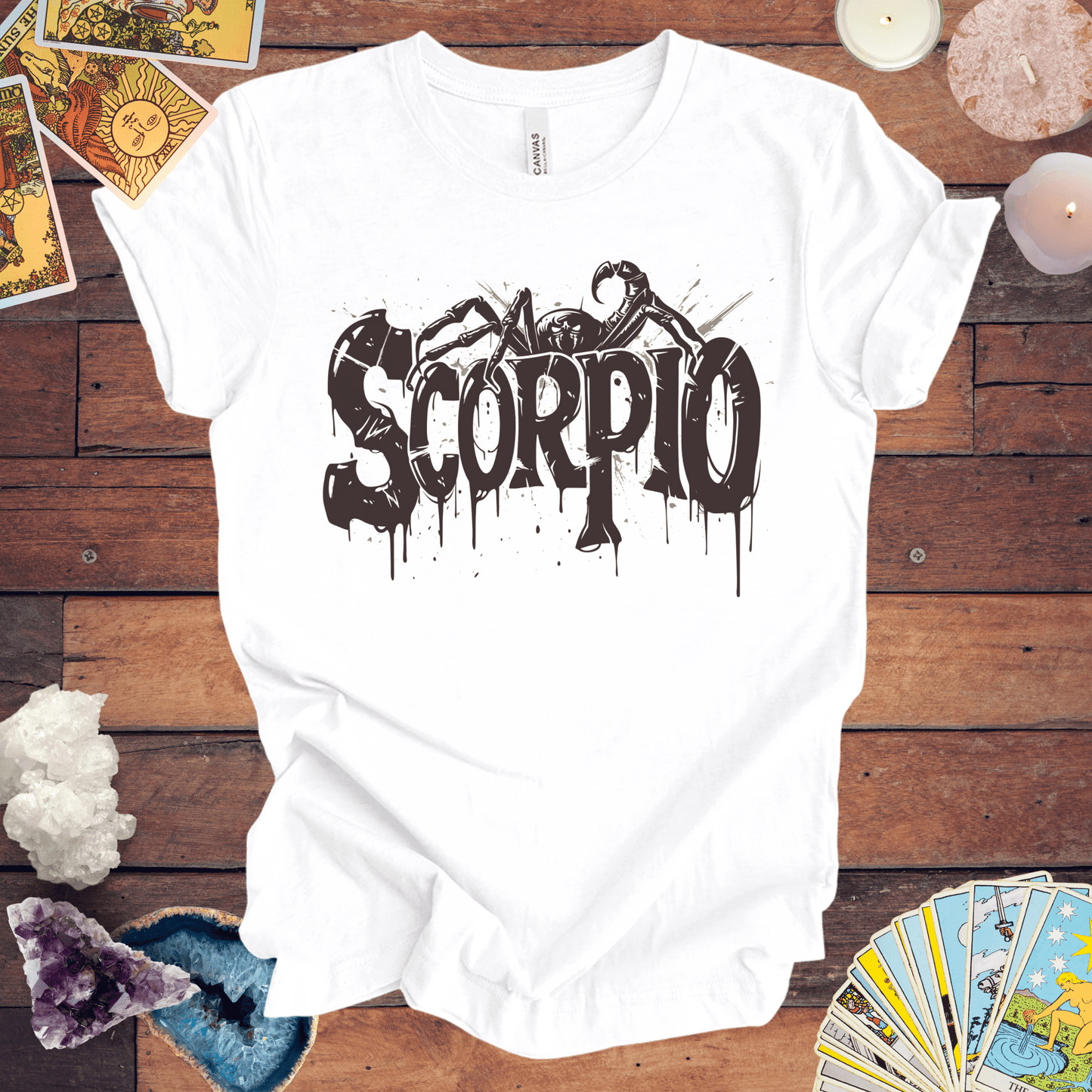 T-Shirt White / S Sting of Mystery Scorpio TShirt: Intensity Unleashed