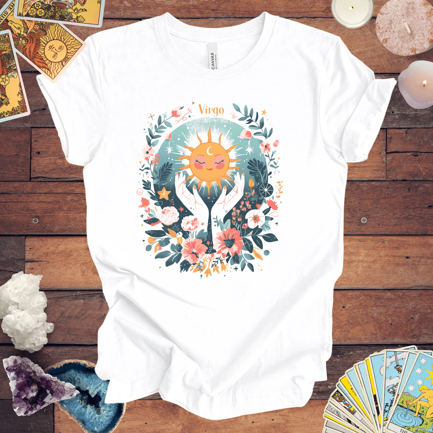 T-Shirt White / S Sunlit Maiden Virgo TShirt: Blossoming with Detail