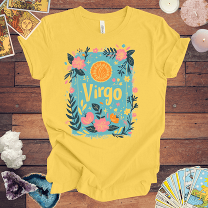 T-Shirt Yellow / S Botanic Maiden Virgo TShirt: Earthy Elegance