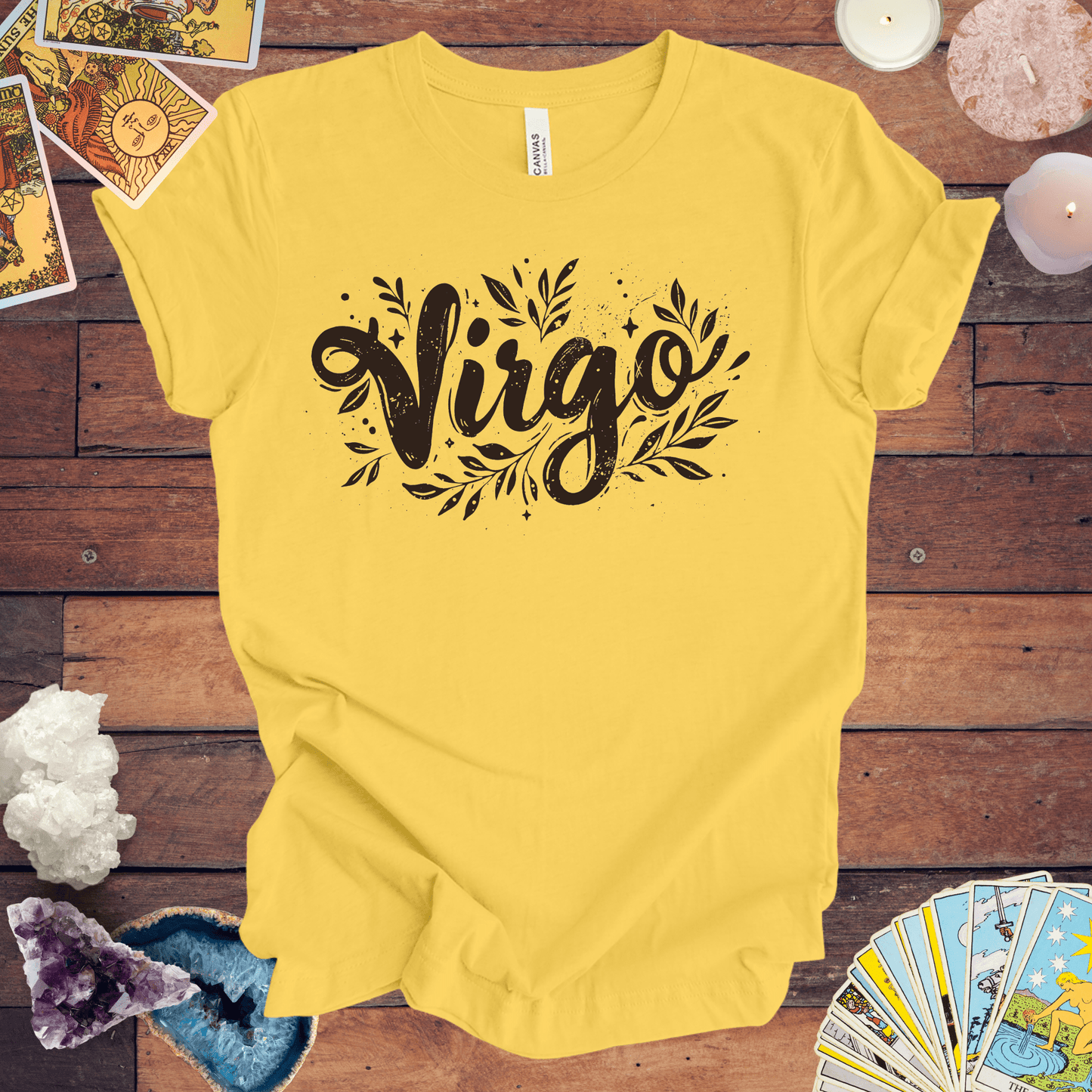 T-Shirt Yellow / S Ink Splattered Virtue Virgo TShirt: Artistic Precision