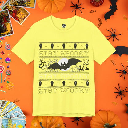 T-Shirt Yellow / S Stay Spooky - Halloween Ugly Sweater T-Shirt - Halloween Limited Edition