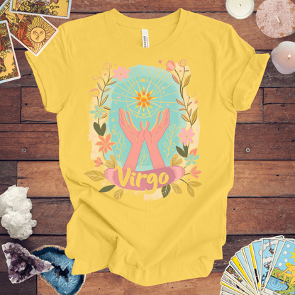 T-Shirt Yellow / S Virgo's Bloom TShirt: Nurturing Nature's Beauty