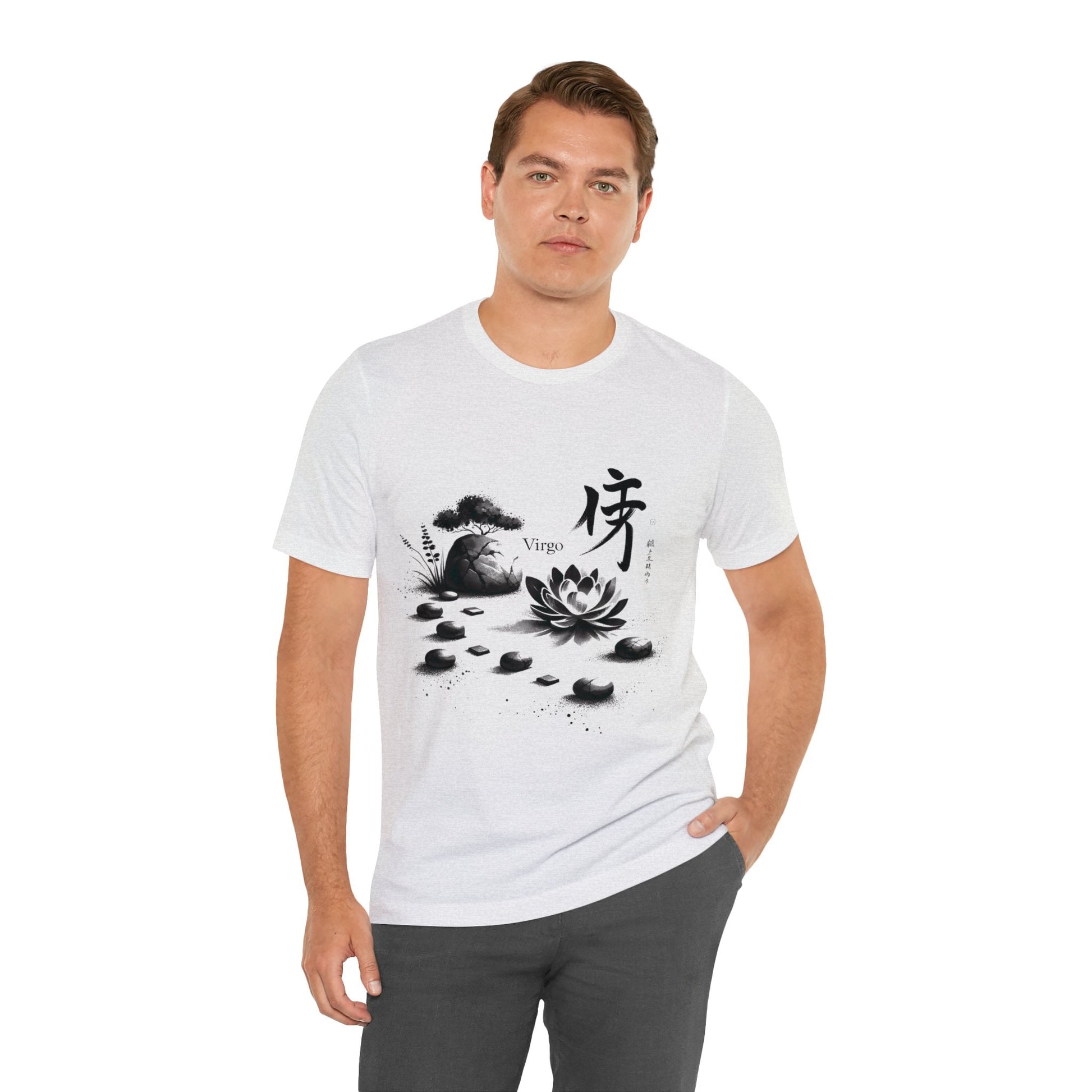 T-Shirt Zen Garden Path: Sumi-e Ink Wash Design Virgo T-Shirt