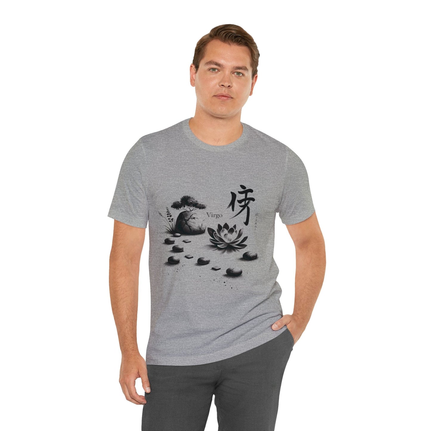 T-Shirt Zen Garden Path: Sumi-e Ink Wash Design Virgo T-Shirt