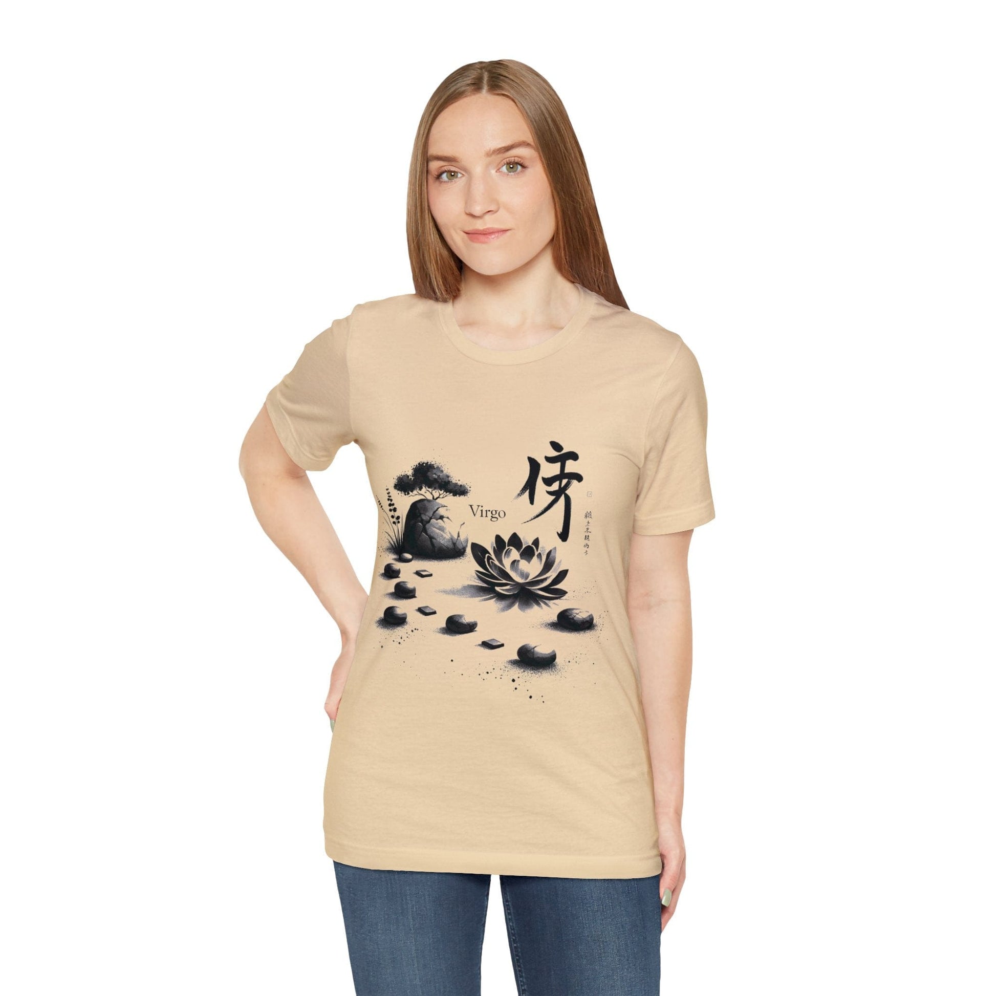 T-Shirt Zen Garden Path: Sumi-e Ink Wash Design Virgo T-Shirt