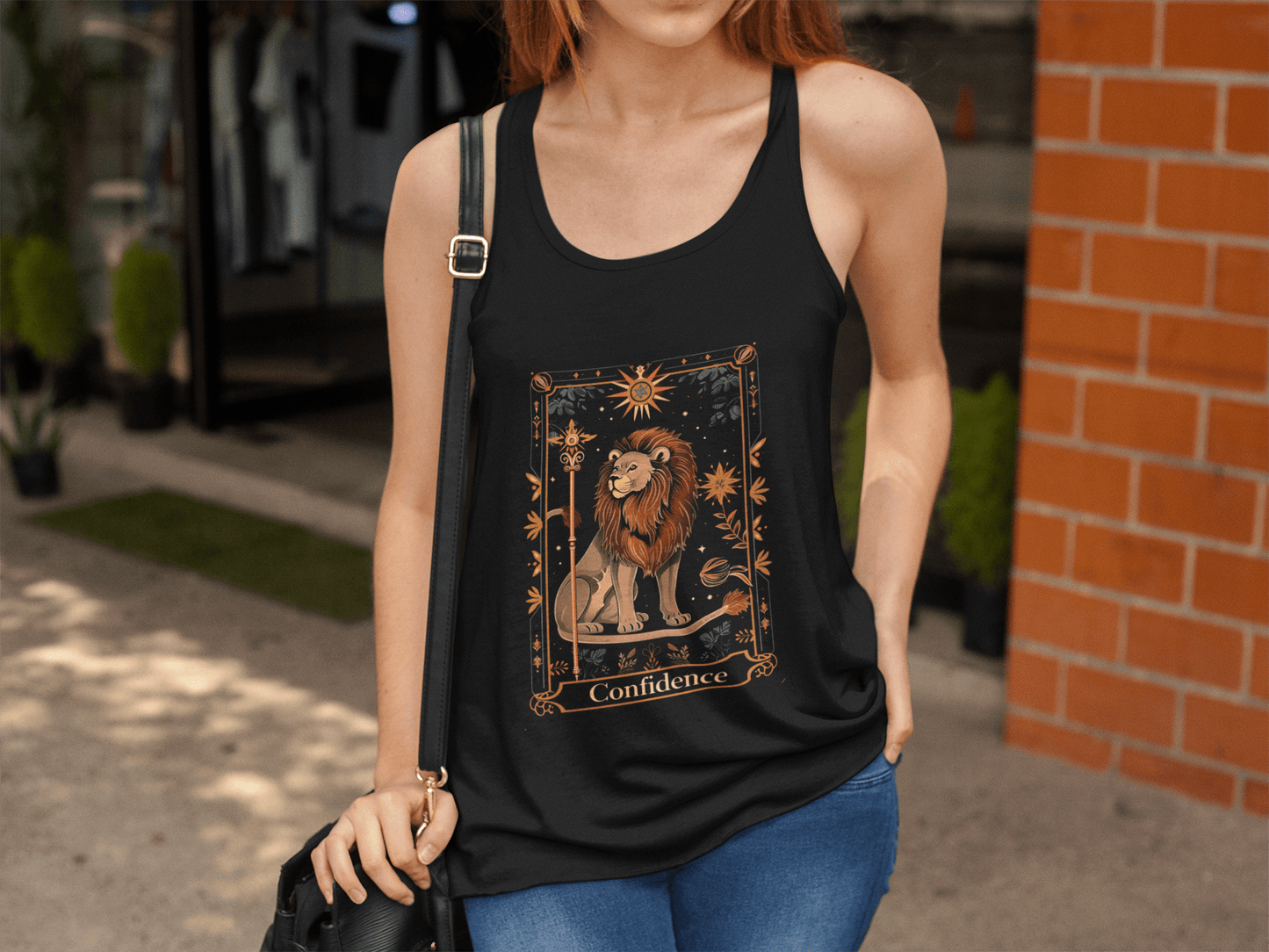 Tank Top Majestic Confidence Leo Racerback Tank