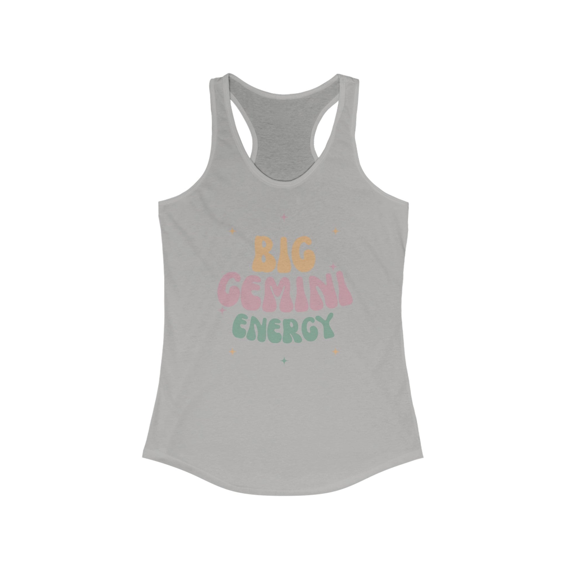 Tank Top S / Heather Grey Big Gemini Energy Racerback Tank