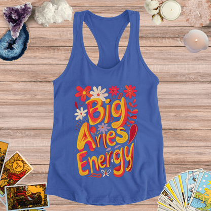 Tank Top S / Solid Royal Big Aries Energy Racerback Tank