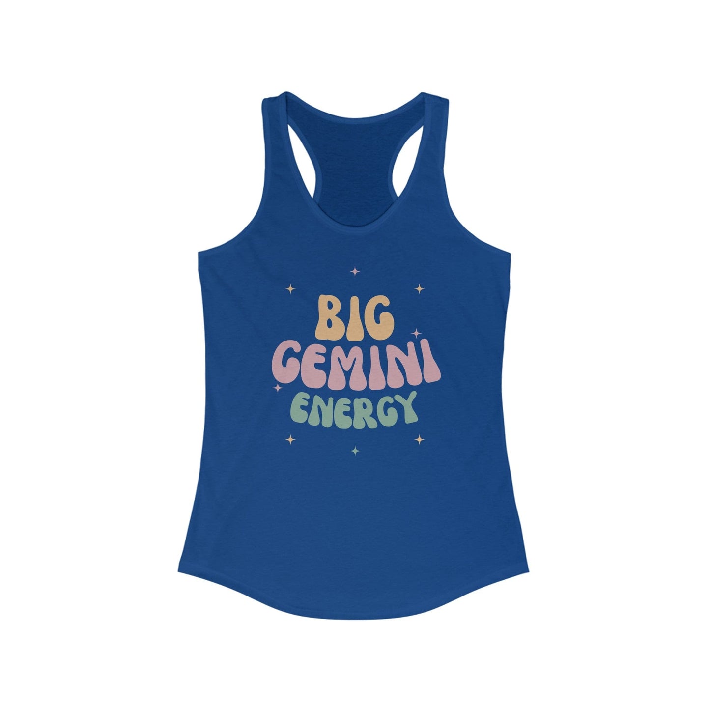 Tank Top S / Solid Royal Big Gemini Energy Racerback Tank