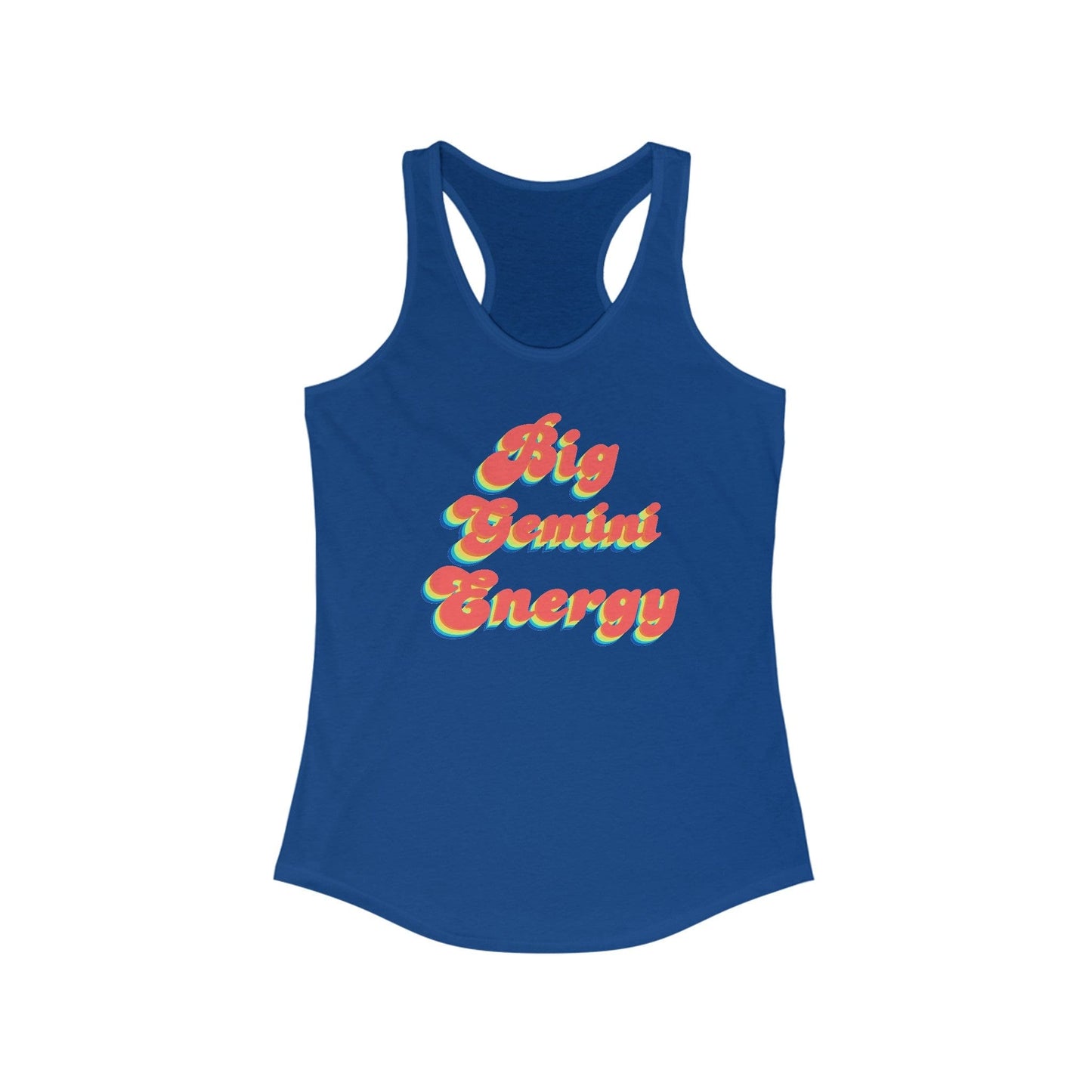 Tank Top S / Solid Royal Cosmic Vibes Gemini Racerback Tank