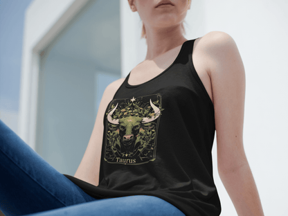 Tank Top The Bull: Taurus Tarot Card Racerback Tank