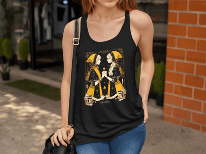 Tank Top The Curious Twins: Gemini Tarot Card Racerback Tank