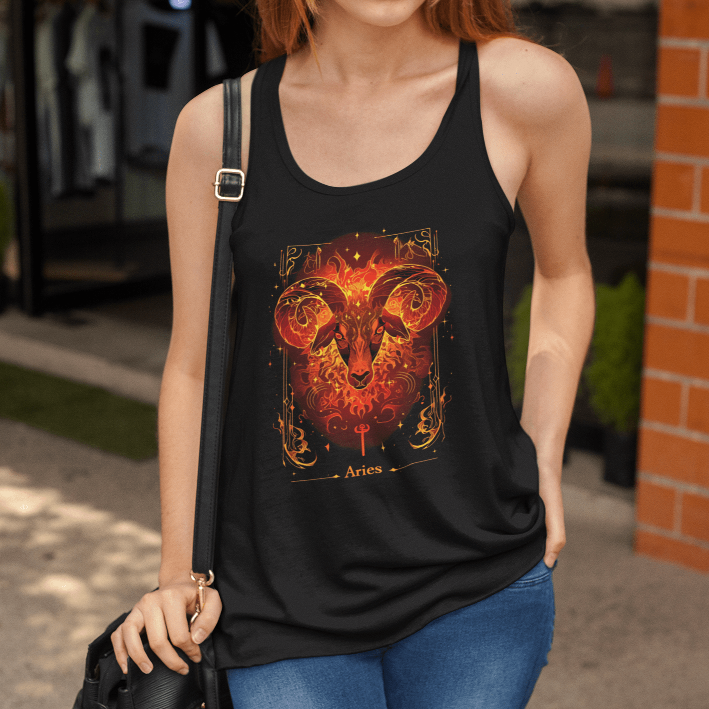 Tank Top The Ram: Aries Tarot Card Racerback Tank