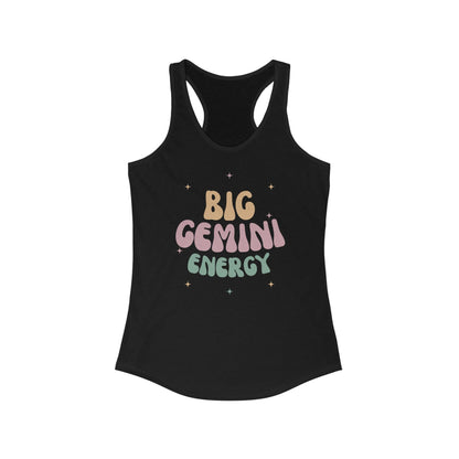 Tank Top XS / Solid Black Big Gemini Energy Racerback Tank